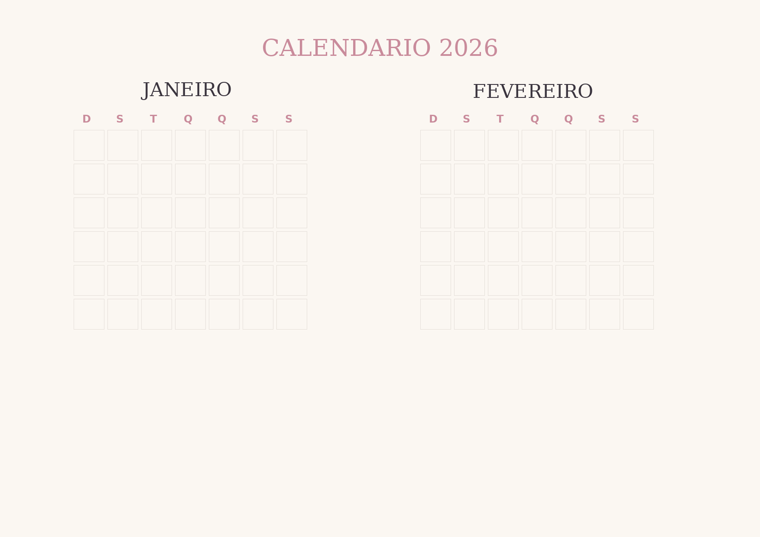 Previa de Calendario 2026 Minimalista