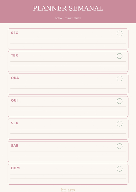 Planner Semanal Boho